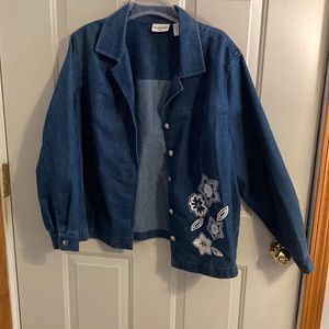 Breckenridge woman embroidered jean jacket